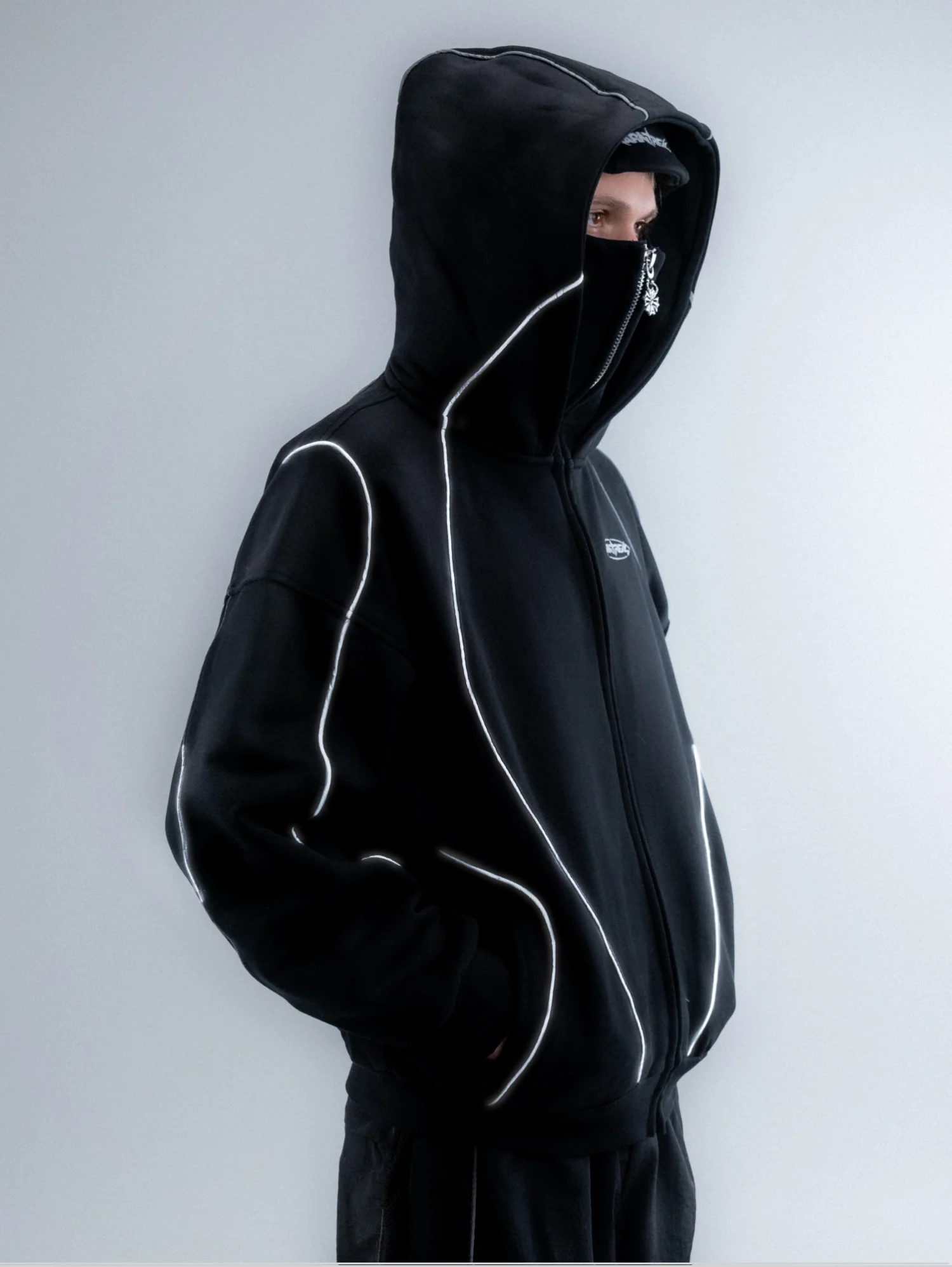 Reflective Phantom Hoodie Black - Image 5
