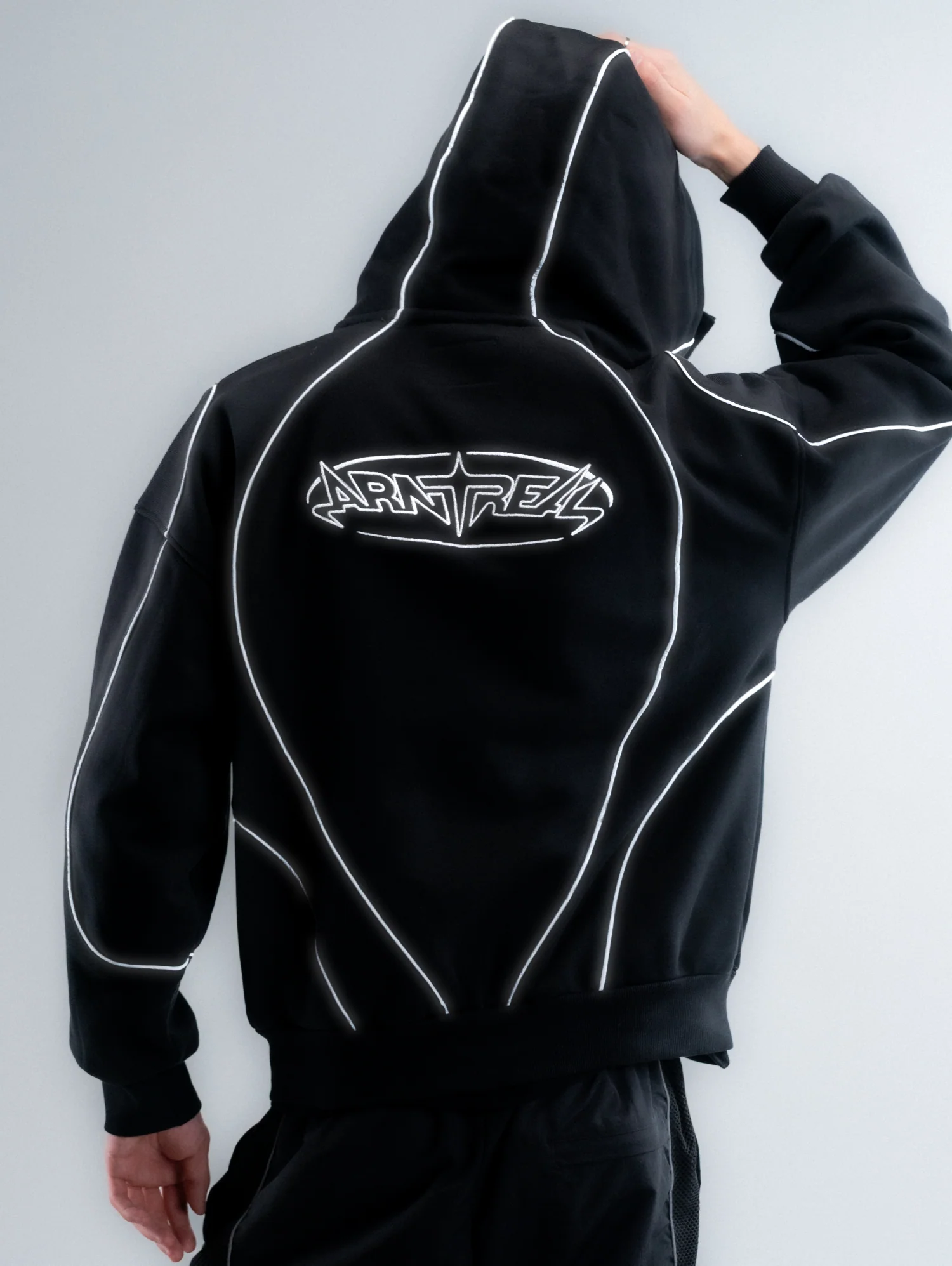 Reflective Phantom Hoodie Black - Image 6