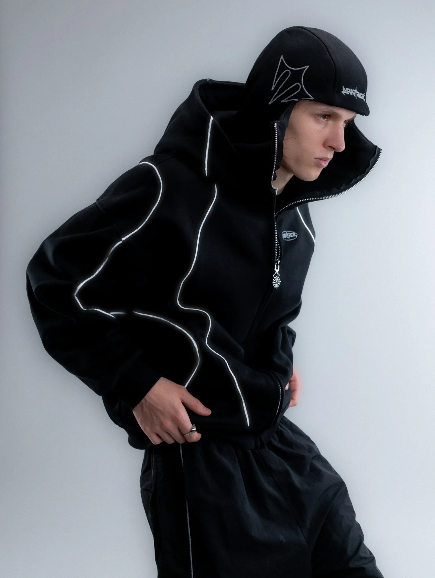 Reflective Phantom Hoodie Black - Image 8