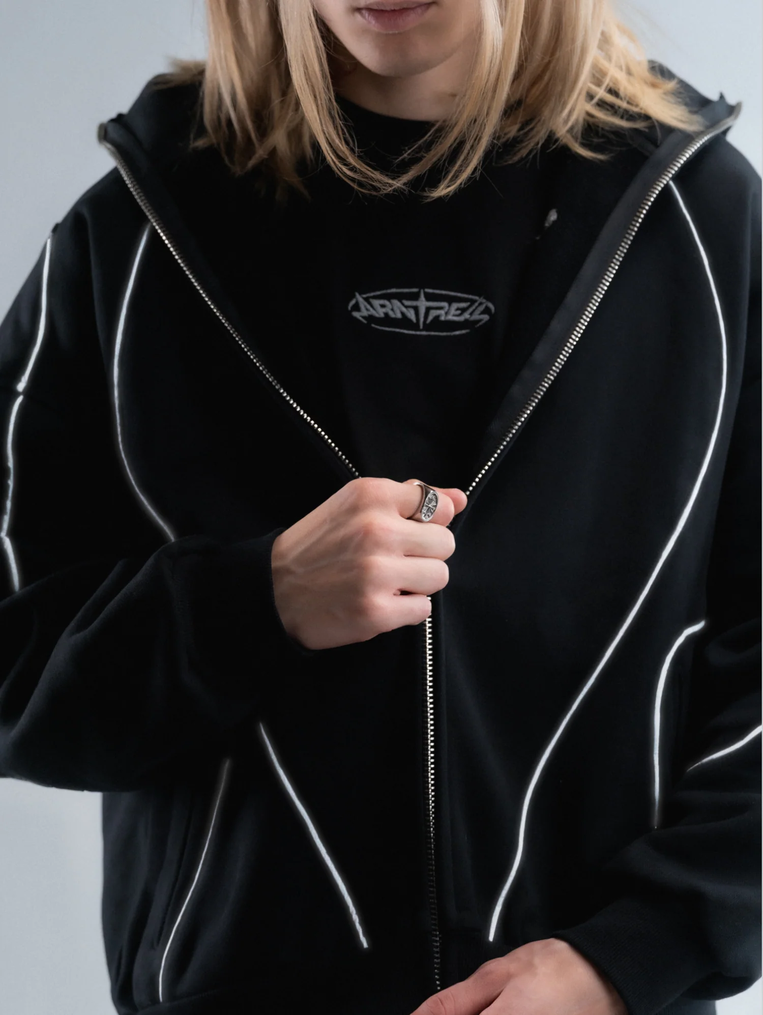 Reflective Phantom Hoodie Black - Image 9